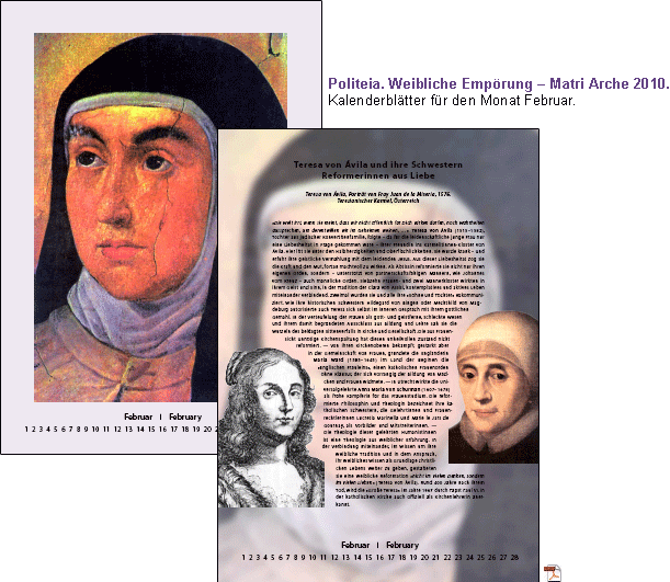 Kalenderbl�tter Politeia Januar 2010 , Teresa von Avila